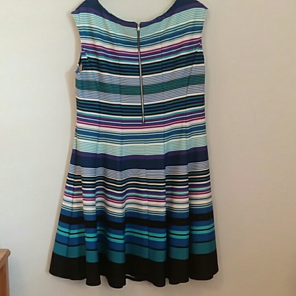 danny and nicole striped fit & flare dress - Picture 2 of 6